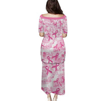 Breast Cancer Awareness Pink Ribbon Puletasi Tie Dye Style - Wonder Print Shop