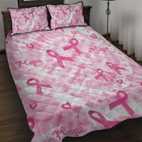 Breast Cancer Awareness Pink Ribbon Quilt Bed Set Tie Dye Style - Wonder Print Shop