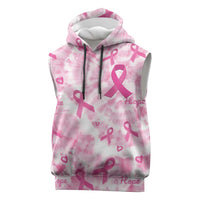 Breast Cancer Awareness Pink Ribbon Sleeveless Hoodie Tie Dye Style - Wonder Print Shop
