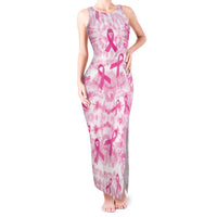 Breast Cancer Awareness Pink Ribbon Tank Maxi Dress Tie Dye Style - Wonder Print Shop