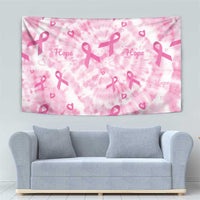 Breast Cancer Awareness Pink Ribbon Tapestry Tie Dye Style - Wonder Print Shop