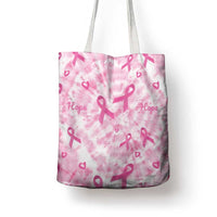Breast Cancer Awareness Pink Ribbon Tote Bag Tie Dye Style - Wonder Print Shop