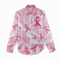 Breast Cancer Awareness Pink Ribbon Women Casual Shirt Tie Dye Style - Wonder Print Shop