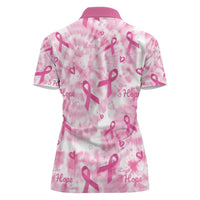 Breast Cancer Awareness Pink Ribbon Women Polo Shirt Tie Dye Style - Wonder Print Shop