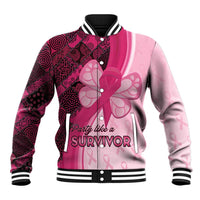 Breast Cancer Awareness Baseball Jacket Party Like A Survivor - Pink African Pattern - Wonder Print Shop