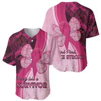 Breast Cancer Awareness Baseball Jersey Party Like A Survivor - Pink African Pattern - Wonder Print Shop