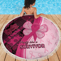 Breast Cancer Awareness Beach Blanket Party Like A Survivor - Pink African Pattern - Wonder Print Shop