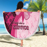 Breast Cancer Awareness Beach Blanket Party Like A Survivor - Pink African Pattern - Wonder Print Shop