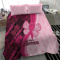 Breast Cancer Awareness Bedding Set Party Like A Survivor - Pink African Pattern - Wonder Print Shop