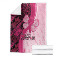 Breast Cancer Awareness Blanket Party Like A Survivor - Pink African Pattern - Wonder Print Shop