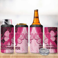 Breast Cancer Awareness 4 in 1 Can Cooler Tumbler Party Like A Survivor - Pink African Pattern - Wonder Print Shop
