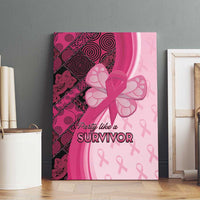 Breast Cancer Awareness Canvas Wall Art Party Like A Survivor - Pink African Pattern - Wonder Print Shop