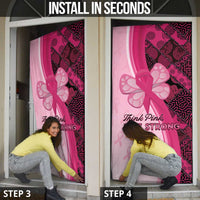 Breast Cancer Awareness Door Cover Party Like A Survivor - Pink African Pattern - Wonder Print Shop