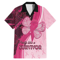Breast Cancer Awareness Family Matching Mermaid Dress and Hawaiian Shirt Party Like A Survivor - Pink African Pattern - Wonder Print Shop