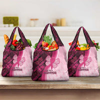 Breast Cancer Awareness Grocery Bag Party Like A Survivor - Pink African Pattern - Wonder Print Shop