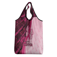 Breast Cancer Awareness Grocery Bag Party Like A Survivor - Pink African Pattern - Wonder Print Shop