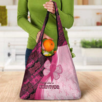 Breast Cancer Awareness Grocery Bag Party Like A Survivor - Pink African Pattern - Wonder Print Shop
