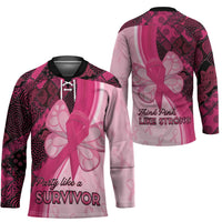 Breast Cancer Awareness Hockey Jersey Party Like A Survivor - Pink African Pattern - Wonder Print Shop