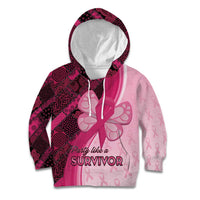 Breast Cancer Awareness Kid Hoodie Party Like A Survivor - Pink African Pattern - Wonder Print Shop