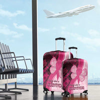 Breast Cancer Awareness Luggage Cover Party Like A Survivor - Pink African Pattern - Wonder Print Shop