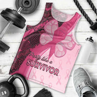 Breast Cancer Awareness Men Tank Top Party Like A Survivor - Pink African Pattern - Wonder Print Shop