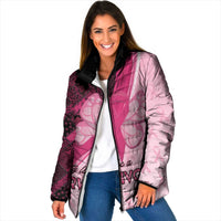Breast Cancer Awareness Padded Jacket Party Like A Survivor - Pink African Pattern - Wonder Print Shop