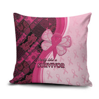 Breast Cancer Awareness Pillow Cover Party Like A Survivor - Pink African Pattern - Wonder Print Shop