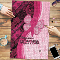 Breast Cancer Awareness Puzzle Party Like A Survivor - Pink African Pattern - Wonder Print Shop