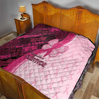 Breast Cancer Awareness Quilt Party Like A Survivor - Pink African Pattern - Wonder Print Shop