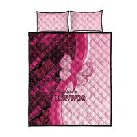 Breast Cancer Awareness Quilt Bed Set Party Like A Survivor - Pink African Pattern - Wonder Print Shop