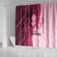 Breast Cancer Awareness Shower Curtain Party Like A Survivor - Pink African Pattern - Wonder Print Shop