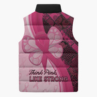 Breast Cancer Awareness Sleeveless Puffer Jacket Party Like A Survivor - Pink African Pattern - Wonder Print Shop
