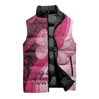 Breast Cancer Awareness Sleeveless Puffer Jacket Party Like A Survivor - Pink African Pattern - Wonder Print Shop