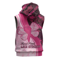 Breast Cancer Awareness Sleeveless Zip Hoodie Party Like A Survivor - Pink African Pattern - Wonder Print Shop