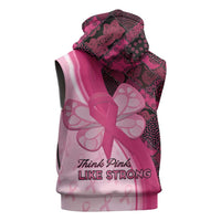 Breast Cancer Awareness Sleeveless Zip Hoodie Party Like A Survivor - Pink African Pattern - Wonder Print Shop