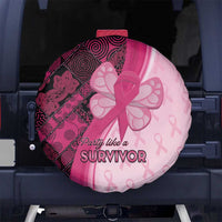Breast Cancer Awareness Spare Tire Cover Party Like A Survivor - Pink African Pattern - Wonder Print Shop