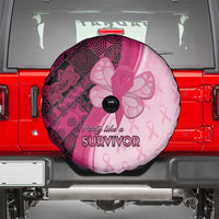 Breast Cancer Awareness Spare Tire Cover Party Like A Survivor - Pink African Pattern - Wonder Print Shop