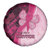 Breast Cancer Awareness Spare Tire Cover Party Like A Survivor - Pink African Pattern - Wonder Print Shop