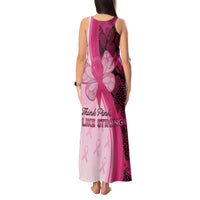 Breast Cancer Awareness Tank Maxi Dress Party Like A Survivor - Pink African Pattern - Wonder Print Shop