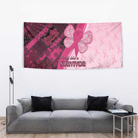 Breast Cancer Awareness Tapestry Party Like A Survivor - Pink African Pattern - Wonder Print Shop