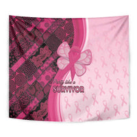 Breast Cancer Awareness Tapestry Party Like A Survivor - Pink African Pattern - Wonder Print Shop
