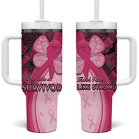 Breast Cancer Awareness Tumbler With Handle Party Like A Survivor - Pink African Pattern - Wonder Print Shop