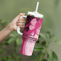Breast Cancer Awareness Tumbler With Handle Party Like A Survivor - Pink African Pattern - Wonder Print Shop