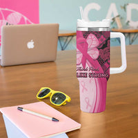 Breast Cancer Awareness Tumbler With Handle Party Like A Survivor - Pink African Pattern - Wonder Print Shop