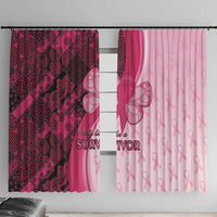 Breast Cancer Awareness Window Curtain Party Like A Survivor - Pink African Pattern - Wonder Print Shop
