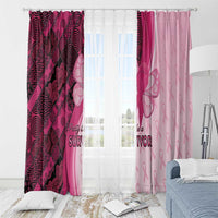 Breast Cancer Awareness Window Curtain Party Like A Survivor - Pink African Pattern - Wonder Print Shop