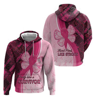Breast Cancer Awareness Zip Hoodie Party Like A Survivor - Pink African Pattern - Wonder Print Shop