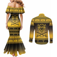 Buffalo Soldiers Christmas Couples Matching Mermaid Dress and Long Sleeve Button Shirt 9th Cavalry Regiment - Wonder Print Shop