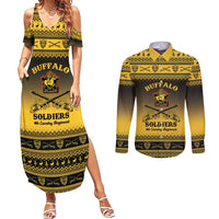 Buffalo Soldiers Christmas Couples Matching Summer Maxi Dress and Long Sleeve Button Shirt 9th Cavalry Regiment - Wonder Print Shop