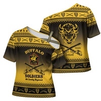 Buffalo Soldiers Christmas Cross Shoulder Shirt 9th Cavalry Regiment - Wonder Print Shop